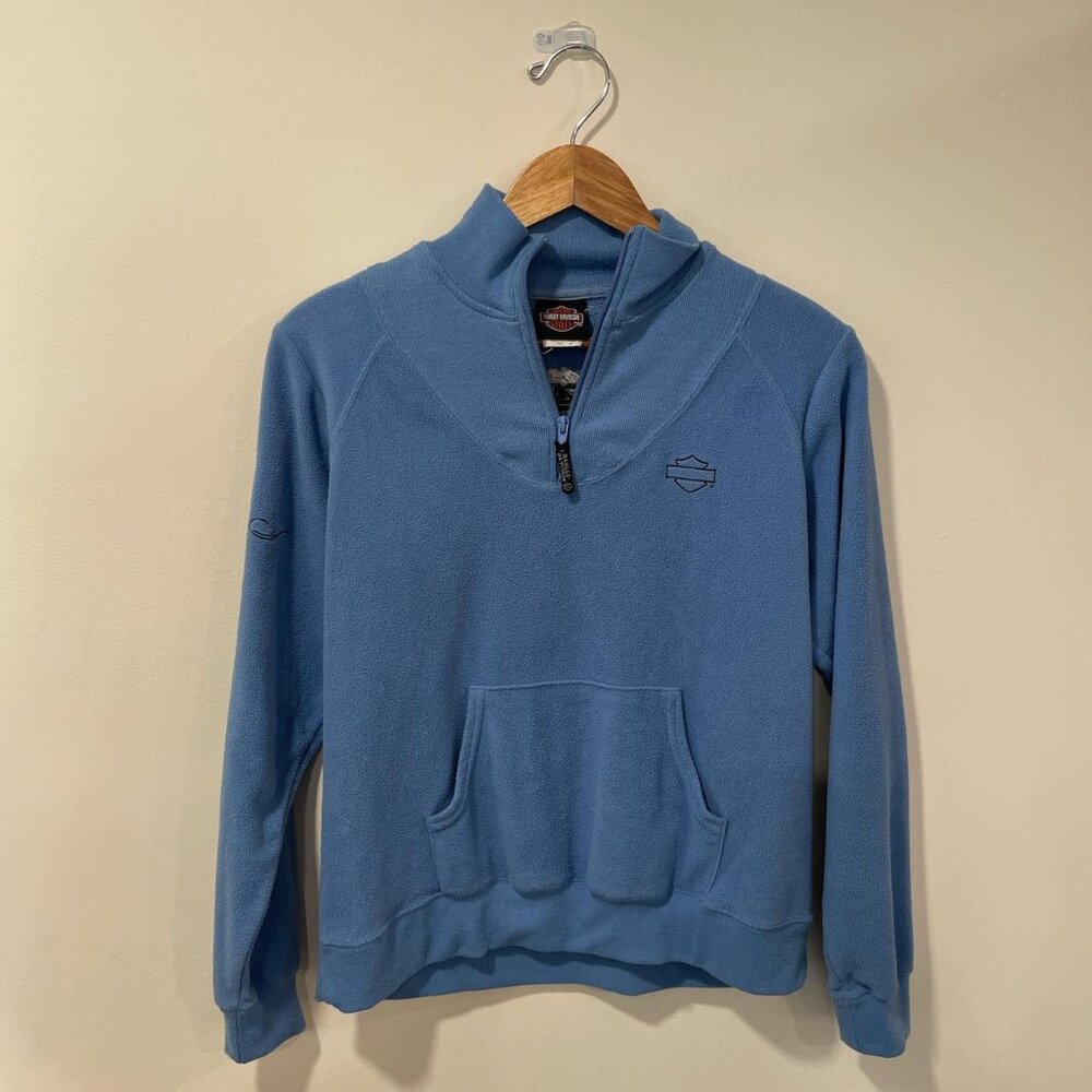 Vintage 90’s/Y2K Harley Davidson Fleece Quarter Zip Long Sleeve Sweatshirt